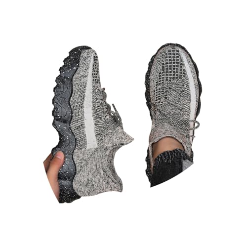 Minetom Herren Walkingschuhe Turnschuhe Fitnessstudio Sportschuhe Sneaker Running Tennis Schuhe Freizeit Straßenlaufschuhe Atmungsaktiv Schuhe A1 Grau 47 EU von Minetom