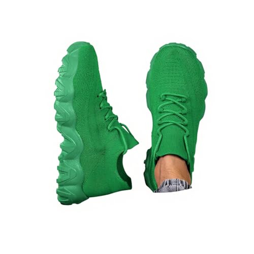 Minetom Herren Walkingschuhe Turnschuhe Fitnessstudio Sportschuhe Sneaker Running Tennis Schuhe Freizeit Straßenlaufschuhe Atmungsaktiv Schuhe A2 Grün 47 EU von Minetom