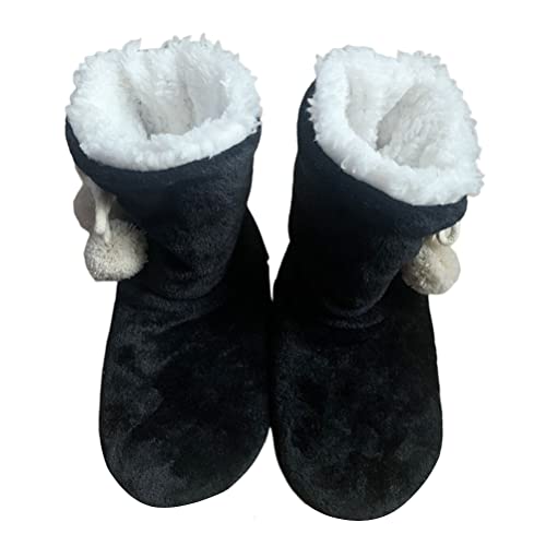 Minetom Hohe Hausschuhe Warm Damen Hausstiefel Winter Hüttenstiefel Plüsch Dick Hüttenschuhen Unisex Winterhausschuhe Kuschelig Pantoffeln rutschfest Slipper Stiefel Schuhe A Schwarz 35/38 EU Minetom Hohe Hausschuhe Warm Damen Hausstiefel Winter Hüttenstiefel Plüsch Dick Hüttenschuhen Unisex Winterhausschuhe Kuschelig Pantoffeln rutschfest Slipper Stiefel Schuhe A Schwarz 35/38 EU von Minetom