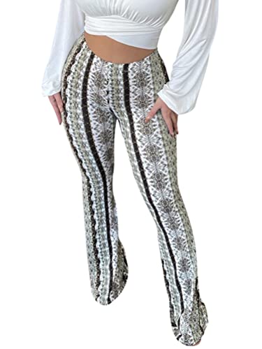 Minetom Hose Damen Boho Strandhose Hippie Blumen Schlaghose Weites Bein Palazzo Sommerhose High Waist Bootcut Freizeithose Schön Blumen Druck Caprihose Elastische Taille Yogahose B Grau M Minetom Hose Damen Boho Strandhose Hippie Blumen Schlaghose Weites Bein Palazzo Sommerhose High Waist Bootcut Freizeithose Schön Blumen Druck Caprihose Elastische Taille Yogahose B Grau M von Minetom