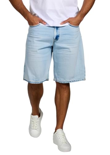 Minetom Jeans Shorts Herren Baggy Fit Kurze Hosen Bermuda Shorts Sommer Cargo Denim Einfarbig Freizeithose Mit Taschen A Hellblau S von Minetom