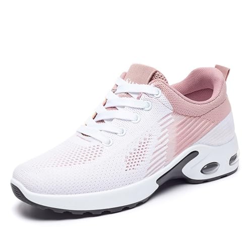 Minetom Laufschuhe Damen Mesh Turnschuhe Sneaker Sportschuhe Mit Luftpolster Atmungsaktives Joggingschuhe Leichte rutschfest Straßenlaufschuhe Walkingschuhe Gym Fitness Running B Schwarz 36 EU von Minetom