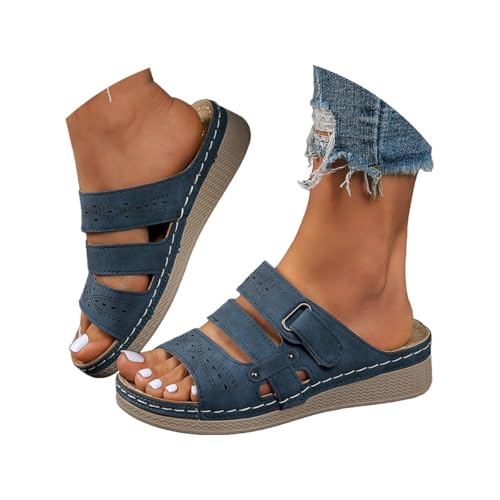Minetom Orthopädische Sandalen Damen Sommer Pantoletten rutschfeste Offener Hausschuhe Leicht Bequem Slipper Plateau A Blau 36 EU Minetom Orthopädische Sandalen Damen Sommer Pantoletten rutschfeste Offener Hausschuhe Leicht Bequem Slipper Plateau A Blau 36 EU von Minetom
