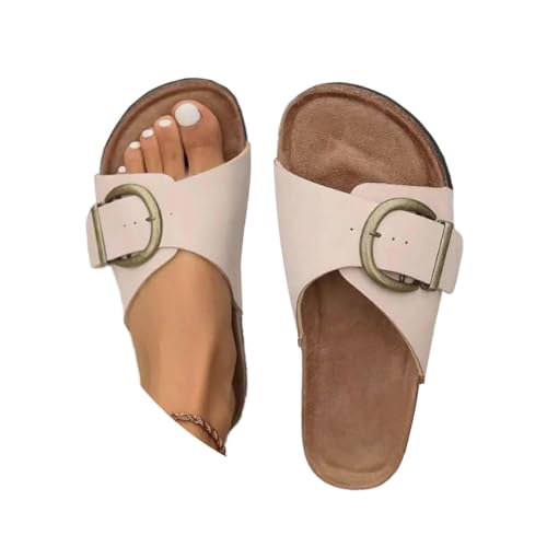 Minetom Pantoletten Damen Orthopädische Sandalen Latschen Schlappen Hausschuhe Bequeme Verstellbare Schnalle Flache Slipper A Beige 35 EU Minetom Pantoletten Damen Orthopädische Sandalen Latschen Schlappen Hausschuhe Bequeme Verstellbare Schnalle Flache Slipper A Beige 35 EU von Minetom