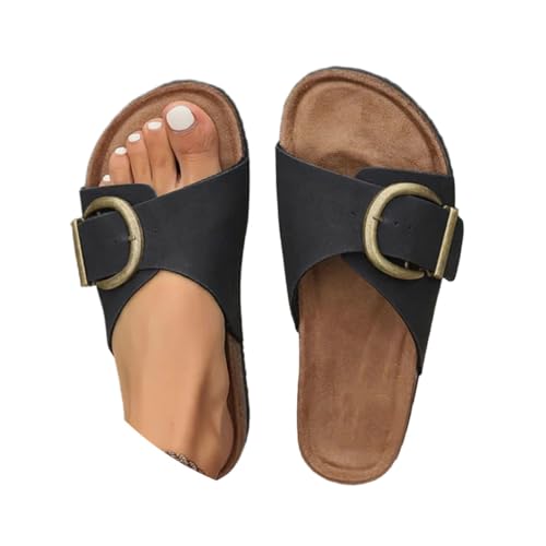 Minetom Pantoletten Damen Orthopädische Sandalen Latschen Schlappen Hausschuhe Bequeme Verstellbare Schnalle Flache Slipper A Schwarz 41 EU Minetom Pantoletten Damen Orthopädische Sandalen Latschen Schlappen Hausschuhe Bequeme Verstellbare Schnalle Flache Slipper A Schwarz 41 EU von Minetom