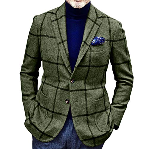 Minetom Sakko Herren Blazer Jackett Slim Fit Freizeit Sakko Männer Blazer Anzug Business Hochzeit Party Einknopf Anzugjack A Grün XL von Minetom