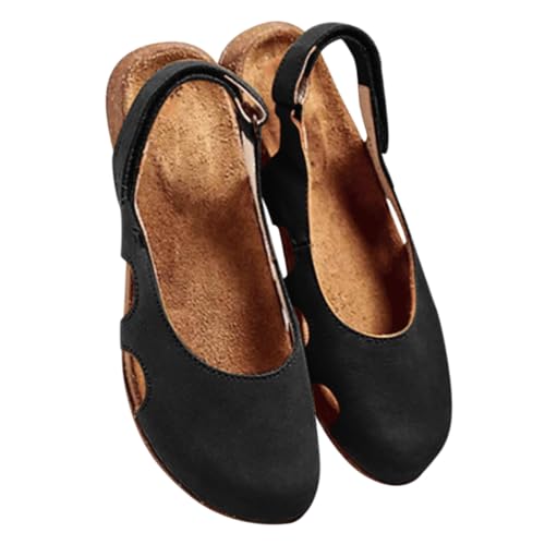 Minetom Sandalen Damen Sommer Flach Sandaletten Mit Geschlossene Halbschuhe Vintage Runde Zehe Frauen Klettverschluss Schuhe Mary Jane Strandsandalen A Schwarz 40 EU Minetom Sandalen Damen Sommer Flach Sandaletten Mit Geschlossene Halbschuhe Vintage Runde Zehe Frauen Klettverschluss Schuhe Mary Jane Strandsandalen A Schwarz 40 EU von Minetom