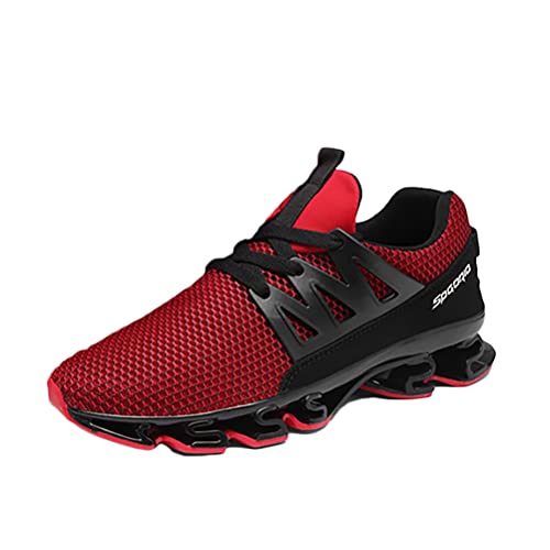 Minetom Schuhe Herren Laufschuhe Atmungsaktiv Schnürer Sportschuhe Straßenlaufschuhe Sneaker Joggingschuhe Turnschuhe Walkingschuhe Traillauf Fitness Schuhe A Rot 42 EU von Minetom