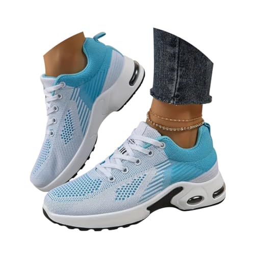 Minetom Sneaker Damen Mesh Laufschuhe Turnschuhe Sportschuhe Running Tennis Schuhe Straßenlaufschuhe Leichtgewichts Atmungsaktiv Walkingschuhe Outdoor Fitness Jogging A Blau 41 EU von Minetom