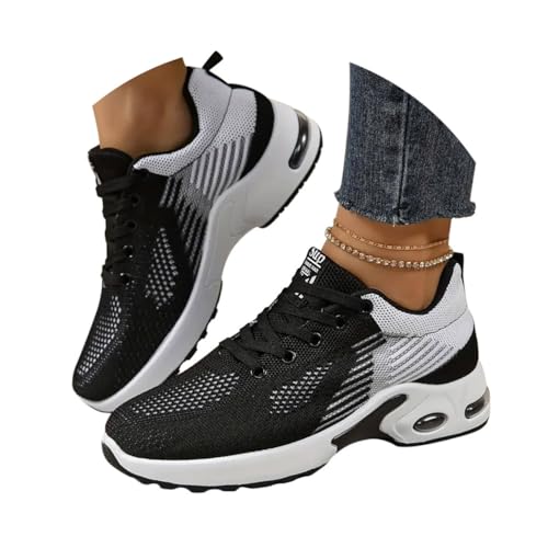 Minetom Sneaker Damen Mesh Laufschuhe Turnschuhe Sportschuhe Running Tennis Schuhe Straßenlaufschuhe Leichtgewichts Atmungsaktiv Walkingschuhe Outdoor Fitness Jogging A Schwarz 39 EU von Minetom