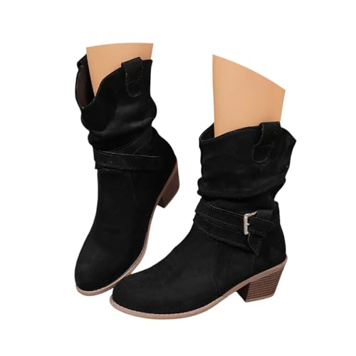 Minetom Stiefeletten Damen Klassisch Wildleder Halbstiefel Spitz Schlupfschuhe Niederung Stiefel Mit Schnalle Kurzstiefel Übergangsstiefel Halbhohe Ankle Boots Damenstiefel B Schwarz 40 EU Minetom Stiefeletten Damen Klassisch Wildleder Halbstiefel Spitz Schlupfschuhe Niederung Stiefel Mit Schnalle Kurzstiefel Übergangsstiefel Halbhohe Ankle Boots Damenstiefel B Schwarz 40 EU von Minetom