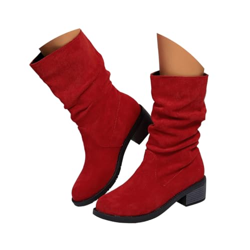 Minetom Stiefeletten Damen Klassisch Winterstiefel Warm Wildleder Halbstiefel Spitz Schlupfstiefel Halbhohe Übergangsstiefel Blockabsatz Boots A Weinrot 38 EU Minetom Stiefeletten Damen Klassisch Winterstiefel Warm Wildleder Halbstiefel Spitz Schlupfstiefel Halbhohe Übergangsstiefel Blockabsatz Boots A Weinrot 38 EU von Minetom