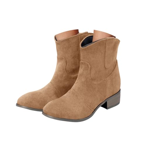 Minetom Stiefeletten Damen Wildleder Halbstiefel Spitz Schlupfschuhe Kurz Stiefel Cowboy Absatz Ankle Boots Blockabsatz Westernstiefel A Khaki 38 EU Minetom Stiefeletten Damen Wildleder Halbstiefel Spitz Schlupfschuhe Kurz Stiefel Cowboy Absatz Ankle Boots Blockabsatz Westernstiefel A Khaki 38 EU von Minetom