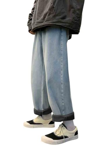 Minetom Thermojeans Herren Thermohose Jeanshose Relaxed Fit Winter Fleece Gefüttert Warme Winterhose Winterjeans Denim Hosen A Hellblau XL von Minetom