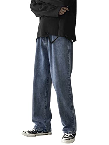 Minetom Thermojeans Herren Thermohose Jeanshose Relaxed Fit Winter Fleece Gefüttert Warme Winterhose Winterjeans Denim Hosen C Blau L von Minetom