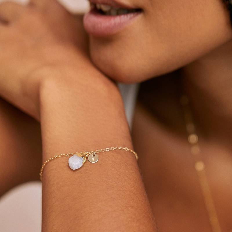 Personalisiertes Halbedelstein Armband - Goldfill Oder Sterling Silber Edelstein Handgemachtes Mit Geburtsstein Geburtstagsgeschenk von MinettaJewellery