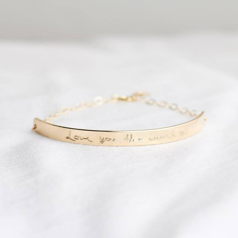 Personalisiertes Handschrift Halb-Manschettenarmband - Aktueller Schmuck 14K Gold Fill/sterlingsilber Der Liebsten von MinettaJewellery
