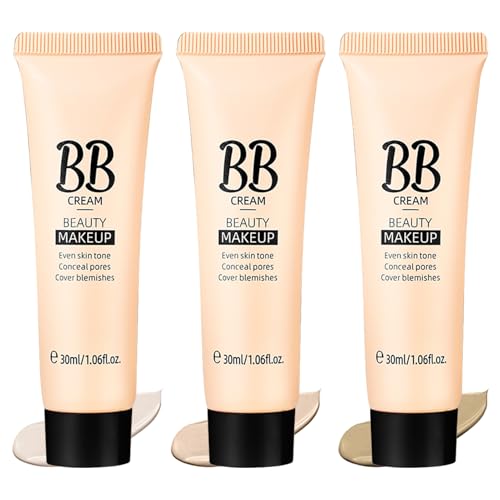 BB Creme Beauty Make -up, BB Getönte Creme Verschleierung Der Grundierung,30 Ml Leichte Nahrhafte Gesichtsfarbkorrektur Für Alle Haut Make-up, Primer Langlebig, Perfekte Abdeckung(3 Stück) von Mingchengheng