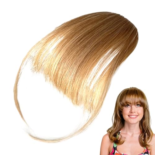 Clip-In-Pony Für Frauen Echthaar Fringe Bangs Human Hair Clip In Pony Fringe Extensions Natürliche Bangs With Tempel Haarteile Echthaar Haarverlängerung Für Fotografie, Dating,G# von Mingchengheng