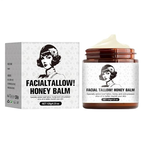 Talg-Honig Balsam,Talg Bio Für Hautpflege, Rindertalg Honig Balsam Creme Für Frauen, Beef Tallow Honey Balm,120 Ml Nährende Gesichtspflegecreme Für Gesicht Und Körper Schlagsahne Moisture von Mingchengheng