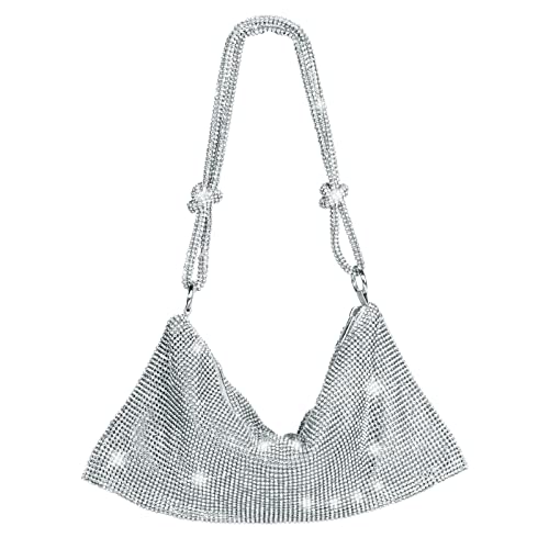 Mingfuxin Damen Abendhandtasche, Funkelnde Strass Glitter Schultertasche Clutch Geldbörsen Party-Handtaschen Hochzeit-Dinner-Tasche Für Mädchen Kosmetik Accessoires Taschen von Mingfuxin