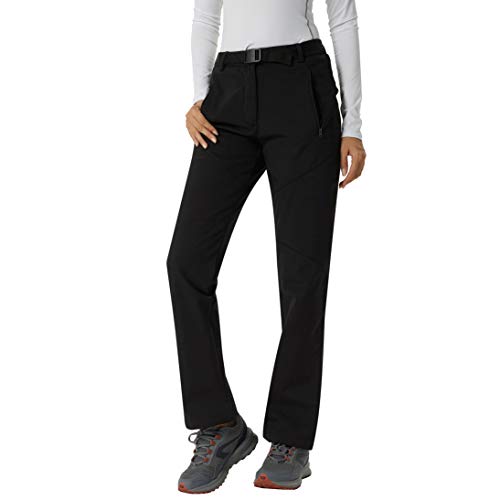 Softshell Hose Damen Winter Fleece gefütterte Hose wasserdichte Wanderhose Outdoor Camping Hose von YUSHOW