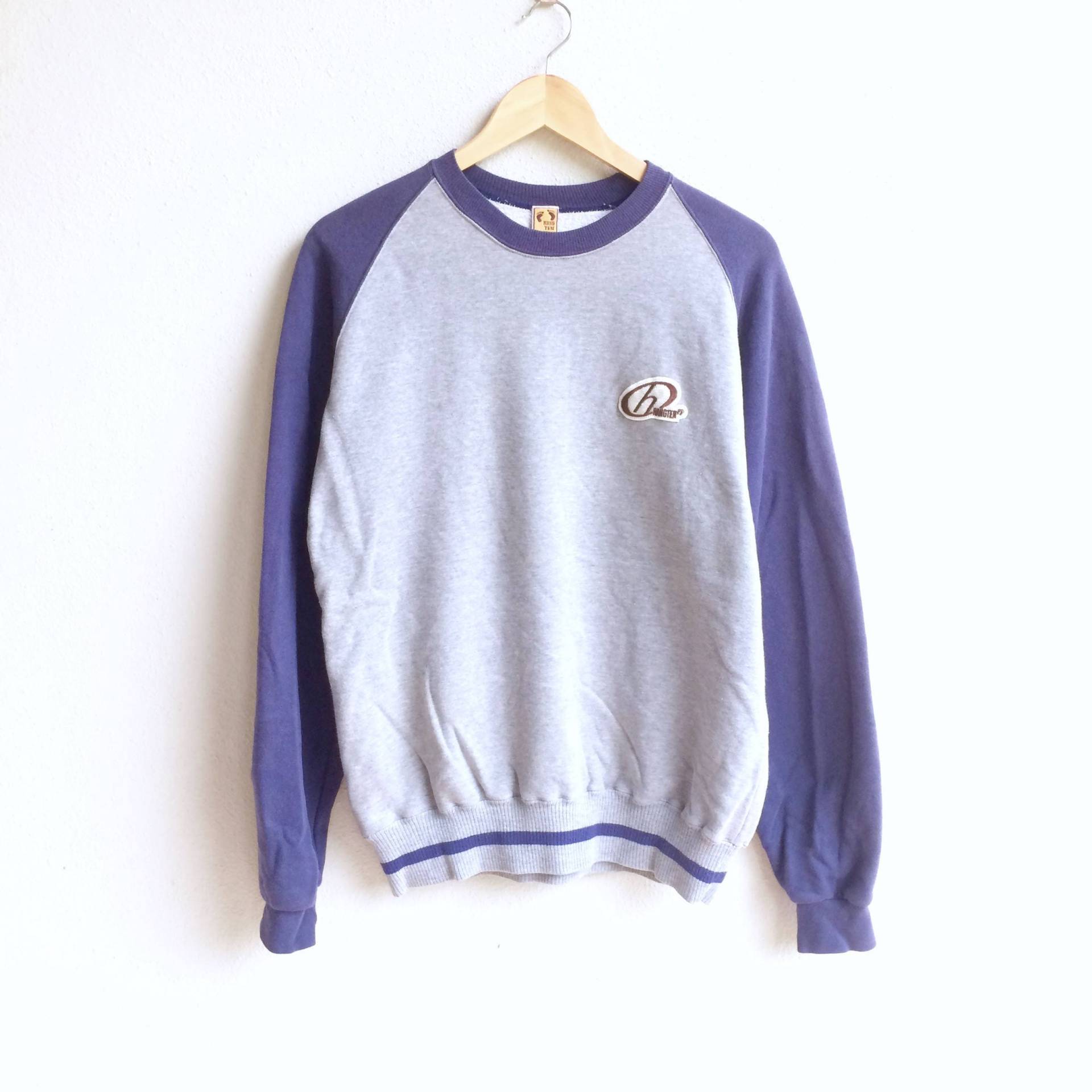 Original Seit 1960 Hang Ten Kleines Logo Sweatshirt Grau Farbe Groß von MingsVintageStore