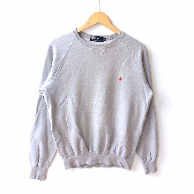 Rarität Vintage-Polo Ralph Lauren Kleine Logo Sweatshirt Grau Klein von MingsVintageStore