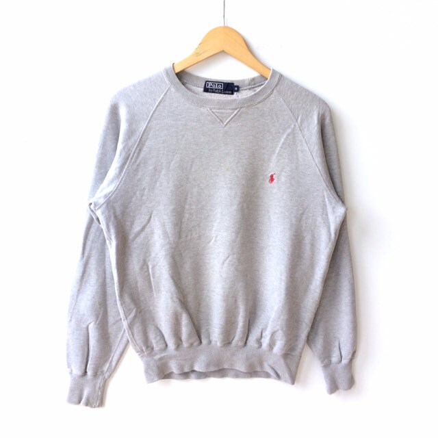 Rarität Vintage-Polo Ralph Lauren Kleine Logo Sweatshirt Grau Klein von MingsVintageStore