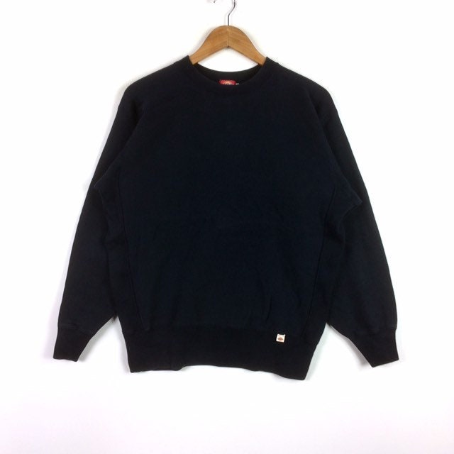 Selten Jahrgang Dickies Workwear Plain Crewneck Sweatshirt Dunkelblau Farbe Mittlerer Größe von MingsVintageStore