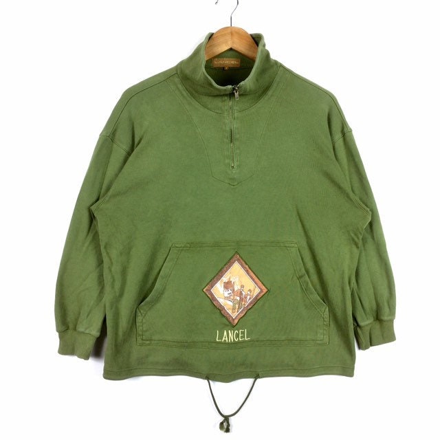 Selten The Famous Luxury Lancel Paris Turtle Neck Sweatshirt Kangaroo Pocket Green Colour Medium Size Selten The Famous Luxury Lancel Paris Turtle Neck Sweatshirt Kangaroo Pocket Green Colour Medium Size von MingsVintageStore