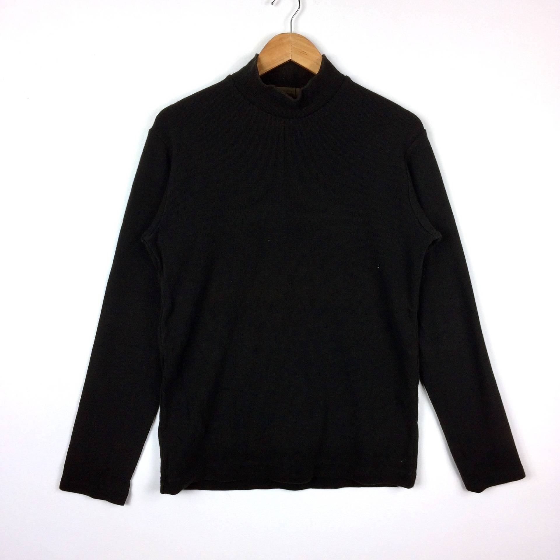 Selten Vintage Y Yohji Yamamoto X Für Männer Made in Japan Schildkröte Hals Schlicht Schwarz Farbe Mittlerer Größe von MingsVintageStore