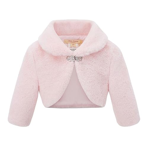 Mini Mart Online Limited Mädchen Bolero Brautjungfer Wrap Shrug Tippet Kinder, Pfirsich (909), 7-8 Jahre von Mini Mart Online Limited