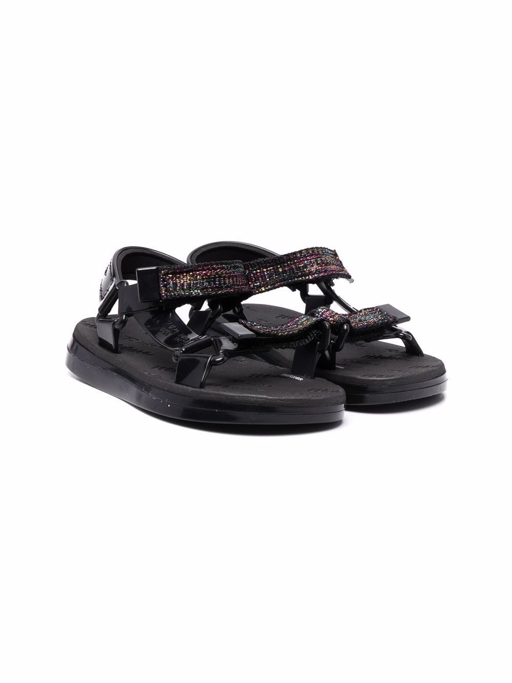 Mini Melissa Sandalen im Metallic-Look - Schwarz von Mini Melissa