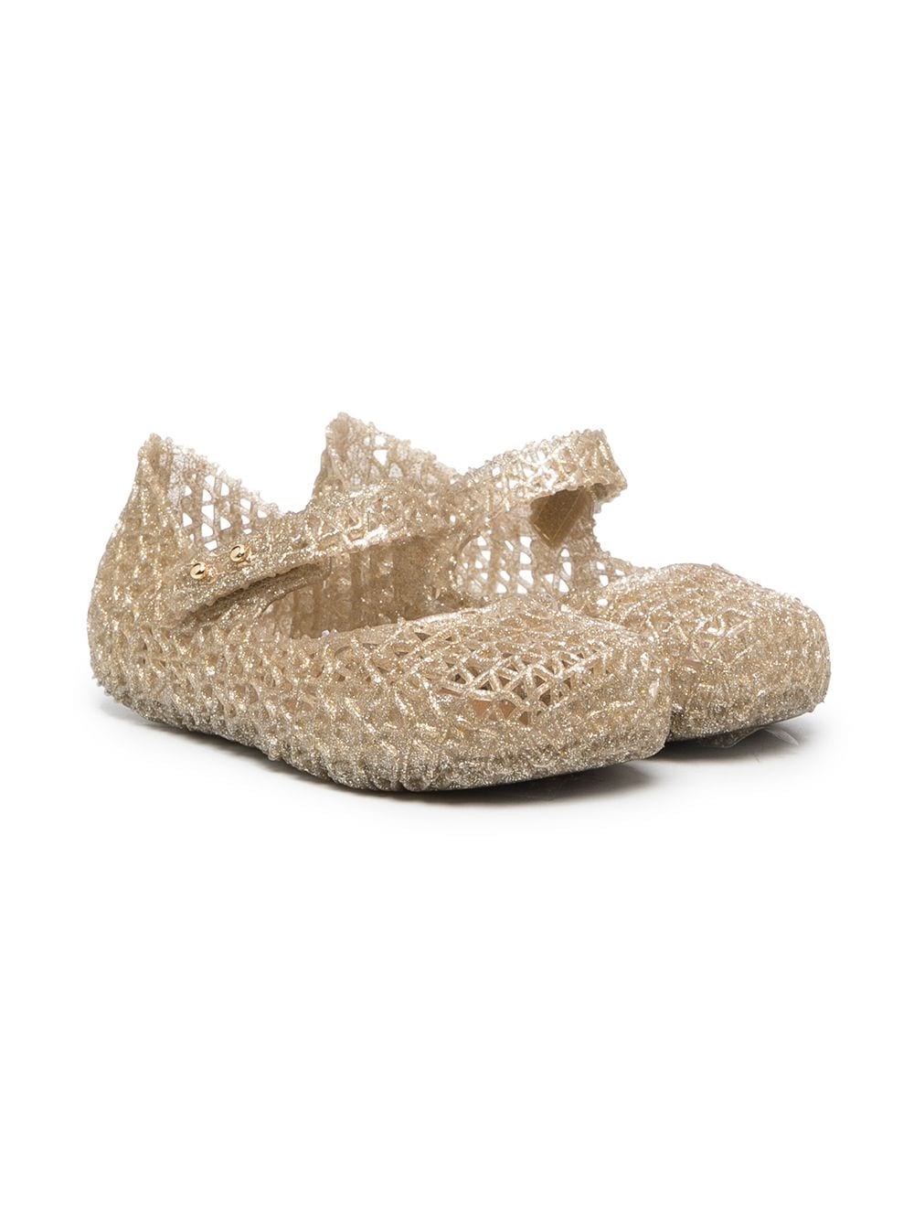 Mini Melissa Ballerinas mit Cut-Outs - Gold von Mini Melissa