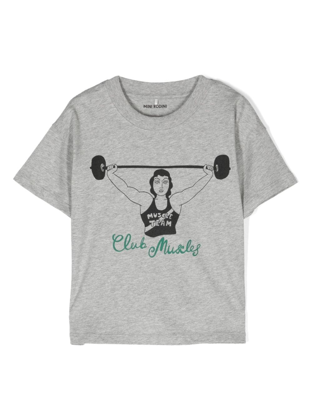 Mini Rodini Club Muscles T-Shirt aus Bio-Baumwolle - Grau von Mini Rodini