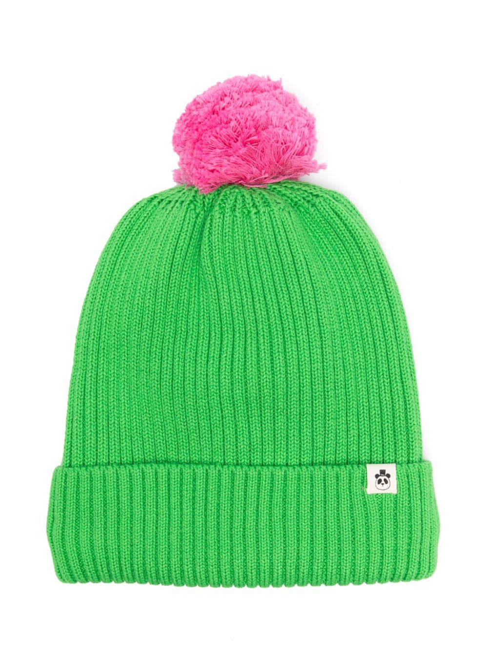 Mini Rodini Gerippte Beanie - Grün von Mini Rodini