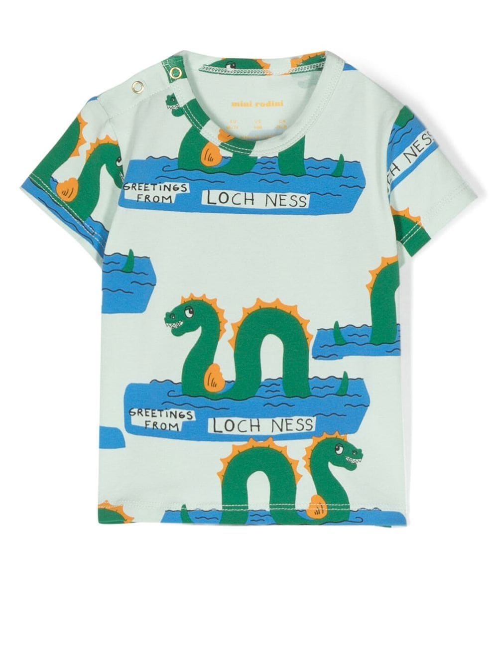 Mini Rodini T-Shirt mit Loch Ness-Print - Grün von Mini Rodini