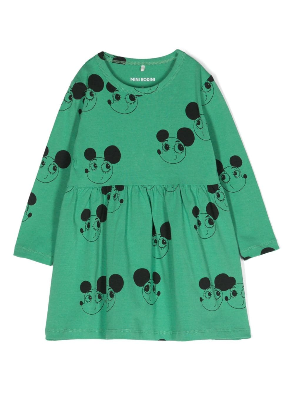 Mini Rodini Ritzratz Kleid aus Bio-Baumwolle - Grün von Mini Rodini