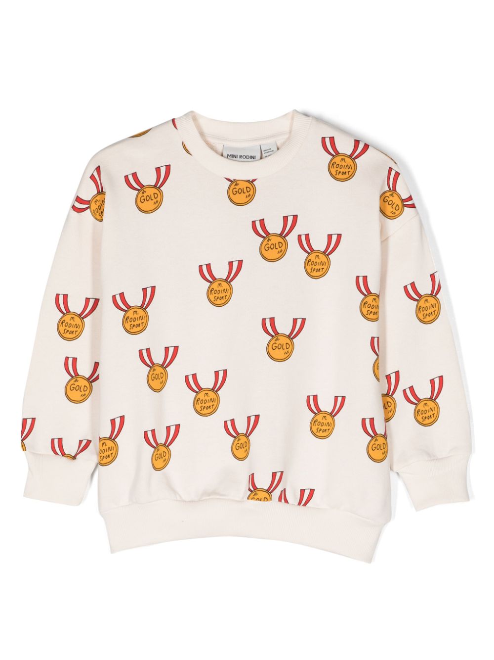 Mini Rodini Sweatshirt mit Medaillen-Print - Nude von Mini Rodini