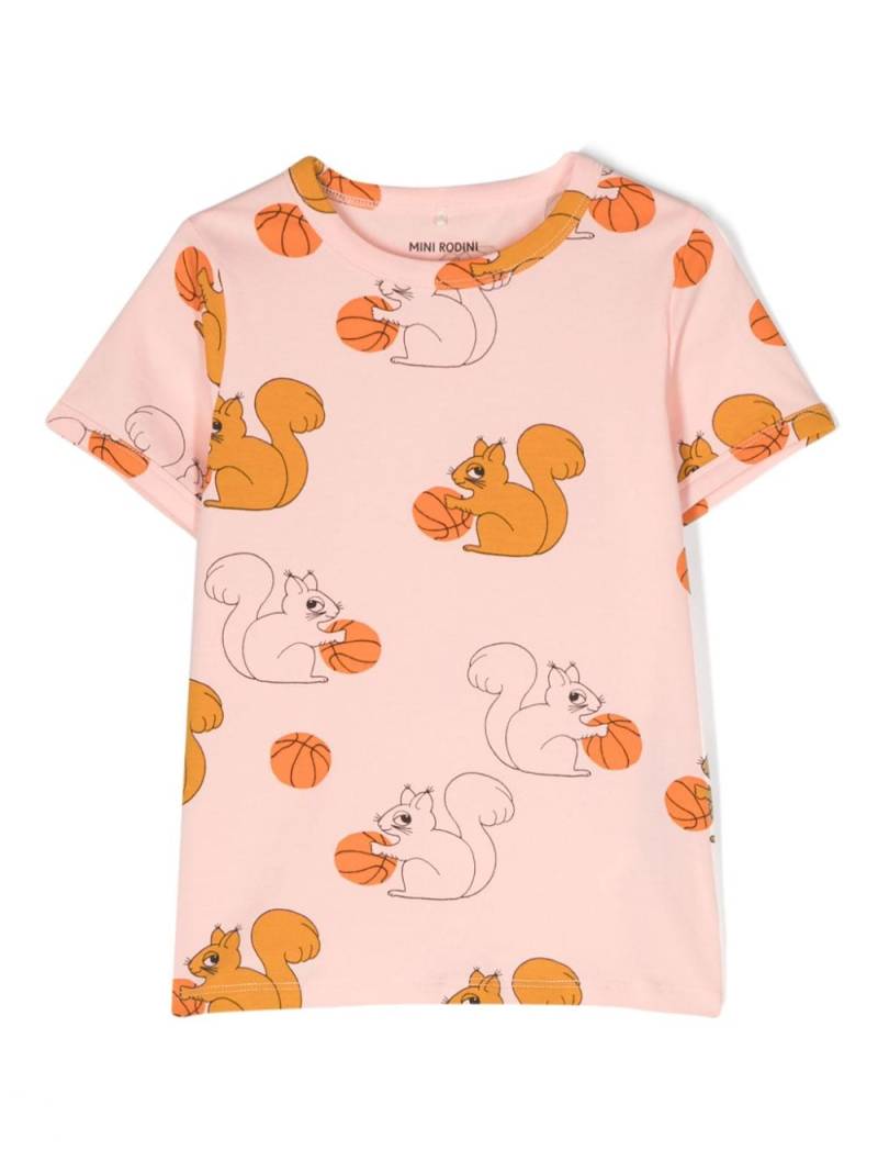 Mini Rodini T-Shirt mit Eichhörnchen-Print - Rosa von Mini Rodini