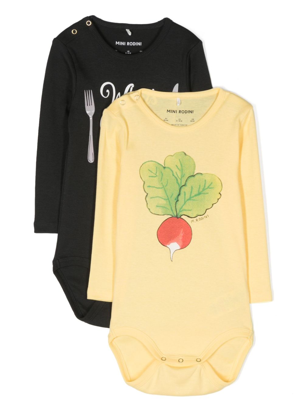 Mini Rodini Body aus Bio-Baumwolle mit Print - Schwarz von Mini Rodini