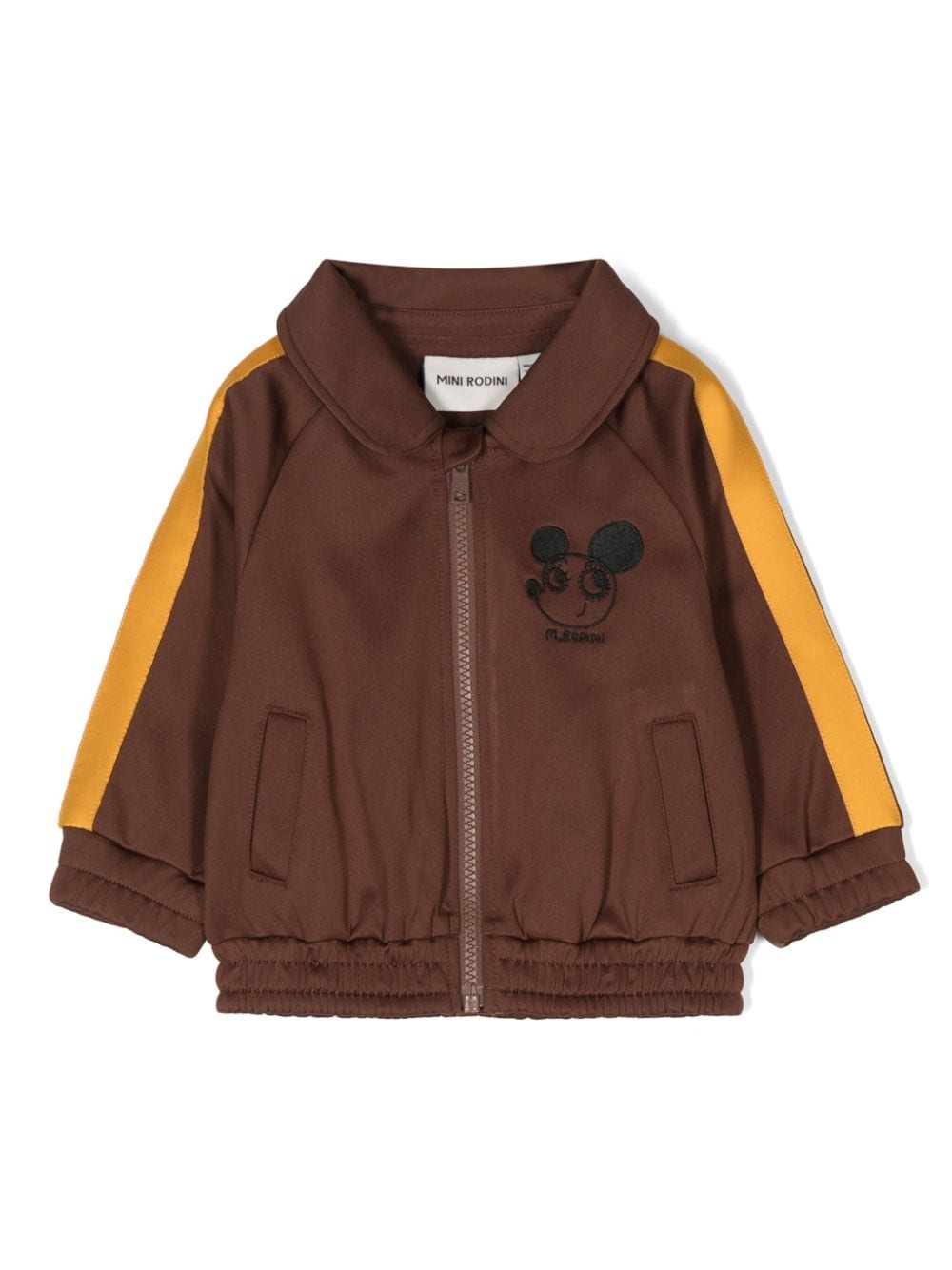 Mini Rodini Sportjacke mit Maus-Stickerei - Braun von Mini Rodini