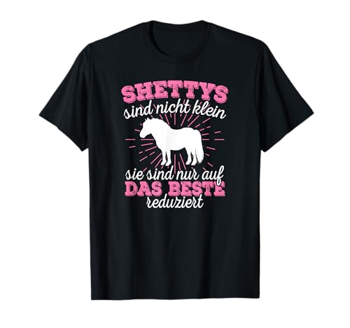 Shetty Shetland Pony Pferd Reiterin Damen Mädchen Geschenk T-Shirt von Mini Shetty Zubehör Reiter Reiten Geschenk