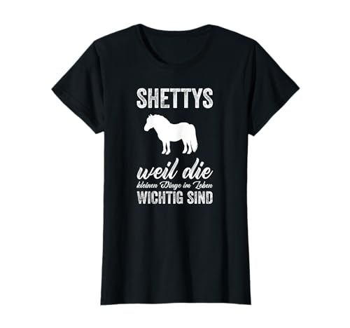 Shetty Shetland Pony Reiter Damen Mädchen T-Shirt von Mini Shetty Zubehör Reiter Reiten Geschenk