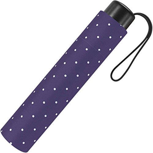 Super Mini Damen Taschenschirm Flash Manual - Dots (tiefviolett) von happy rain