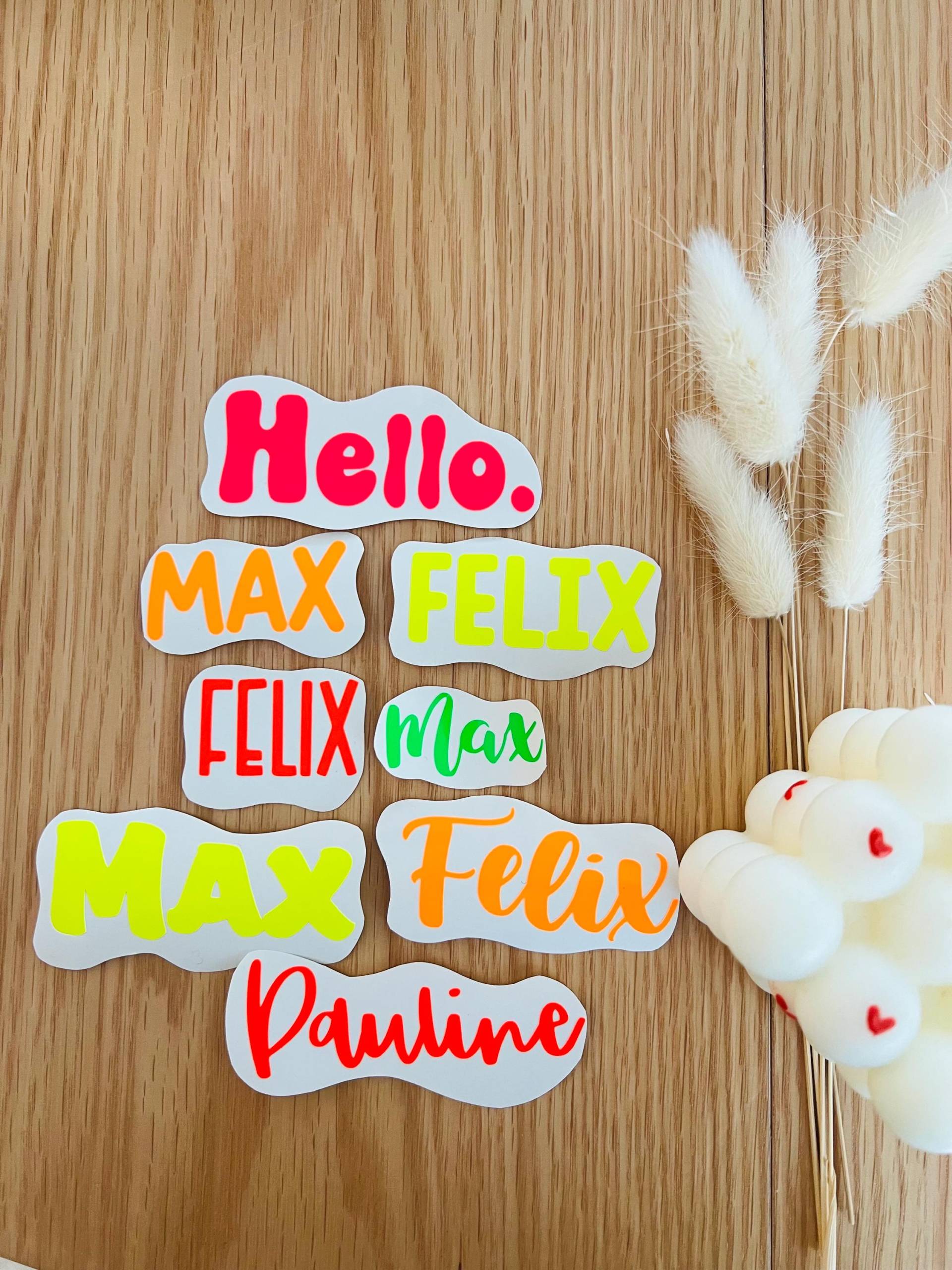 Namenssticker | Personalisierte Aufkleber Mit Wunschname Sticker Selbstklebend Individuelle Beschriftung Applikation Vinyl Diy von MiniDear