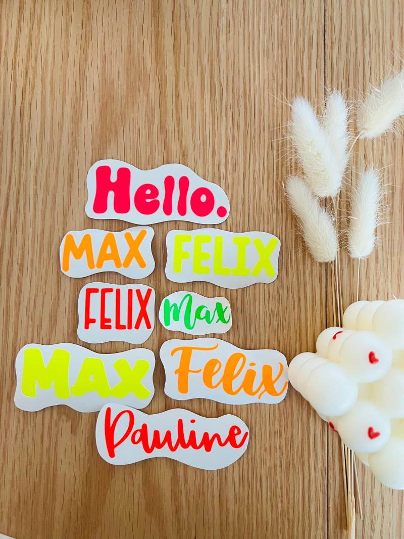Namenssticker | Personalisierte Aufkleber Mit Wunschname Sticker Selbstklebend Individuelle Beschriftung Applikation Vinyl Diy von MiniDear