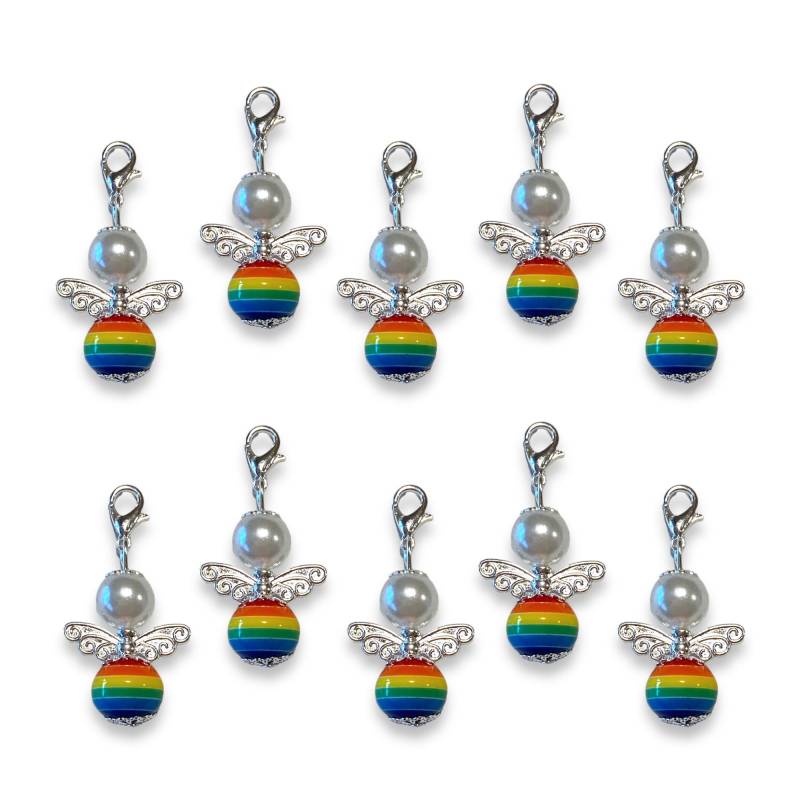 Perlenengel | Groß Regenbogen Geschenk Gastgeschenk Charm Regenbogenfarben Engel Schutzengel von MiniGeschenk