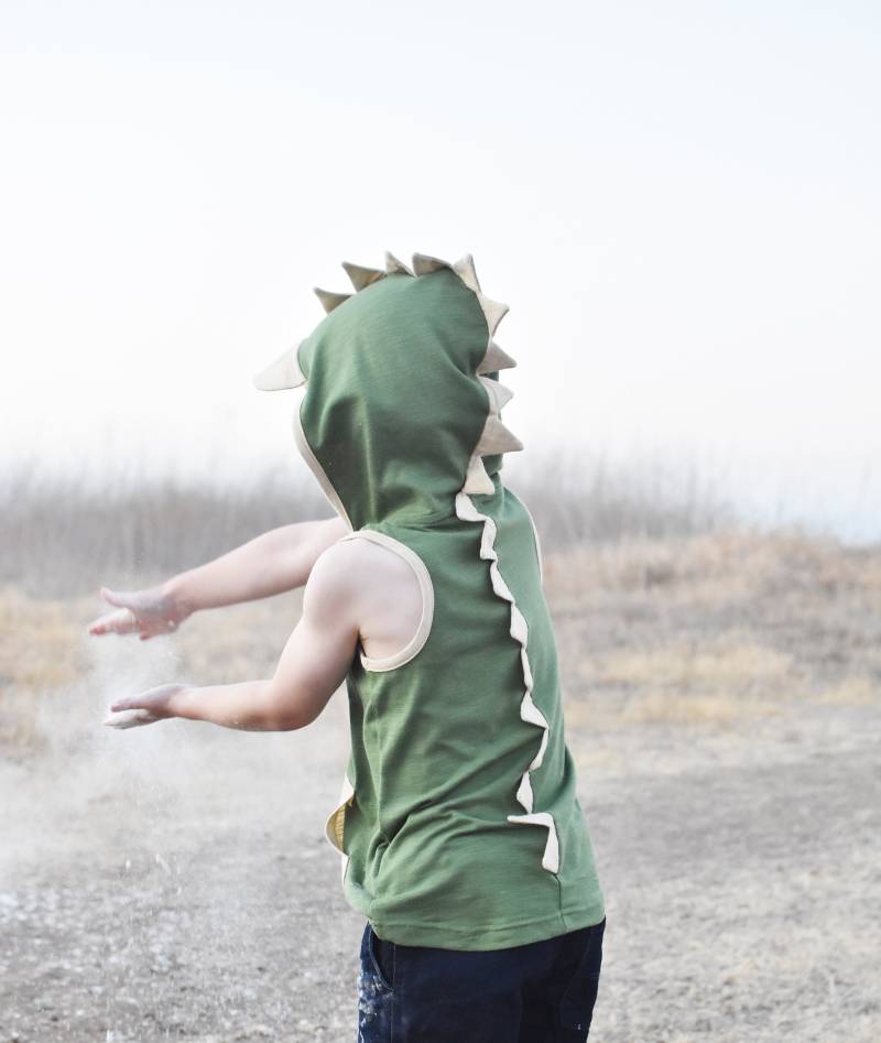 3T 3 Jahre Grünes Dino Tank Top Für Jungen Mädchen Mit Sonnenhut Kapuze - T Rex Kinder Sommer Kleidung Kostüm Geburtstag Shirt von MiniJiji